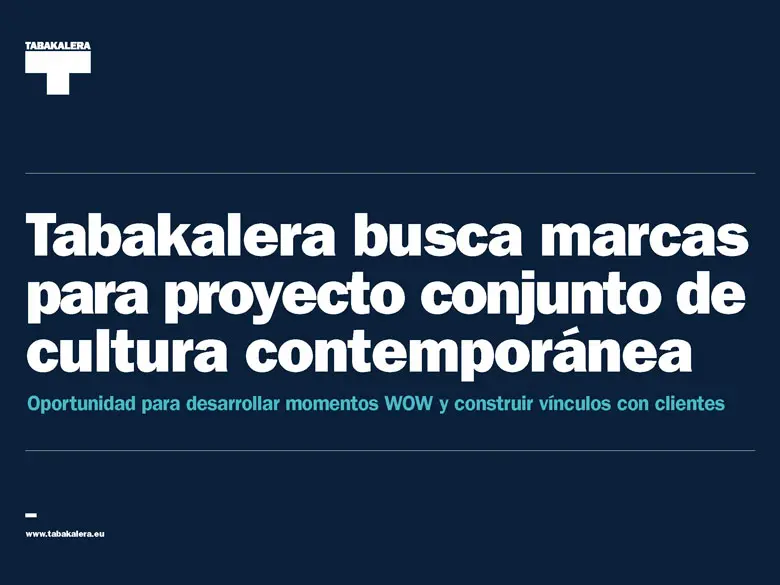 portada de documento comercial creado para invitar a las grandes marcas a formar parte del ecosistema de Tabakalera